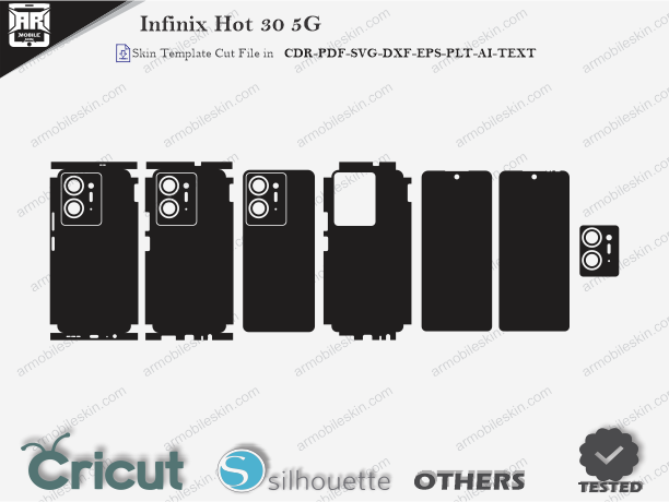 Infinix Hot 30 5G Skin Template Vector Cut File