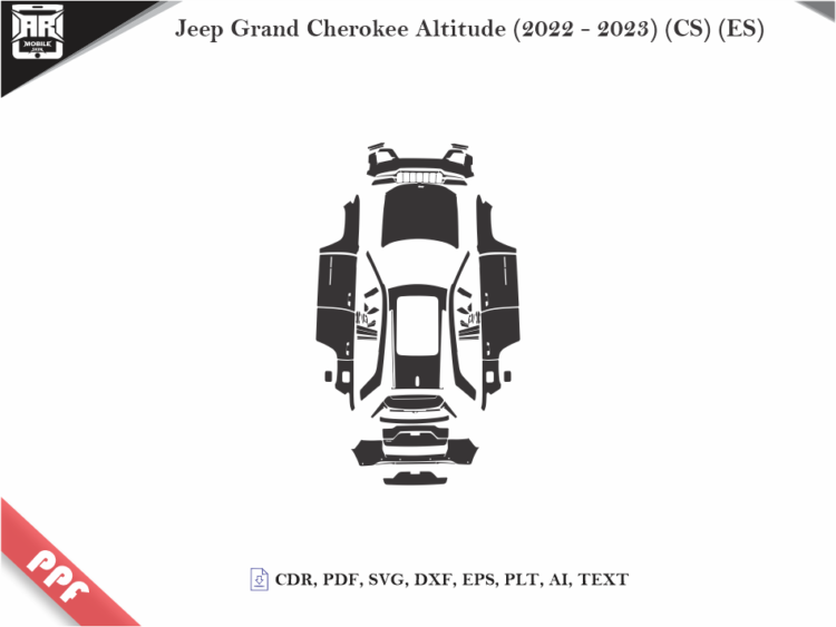 Jeep Grand Cherokee Altitude (2022 – 2023) (CS) (ES) Full Car Body PPF Cutting Template
