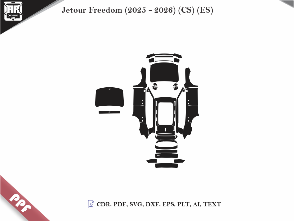 Jetour Freedom (2025 - 2026) (CS) (ES) Car Body PPF Cutting Template
