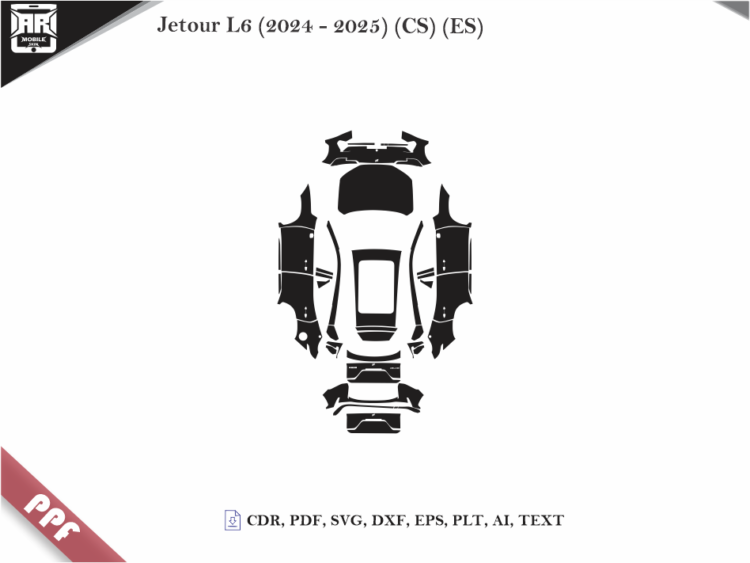 Jetour L6 (2024 – 2025) (CS) (ES) Full Car Body PPF Cutting Template