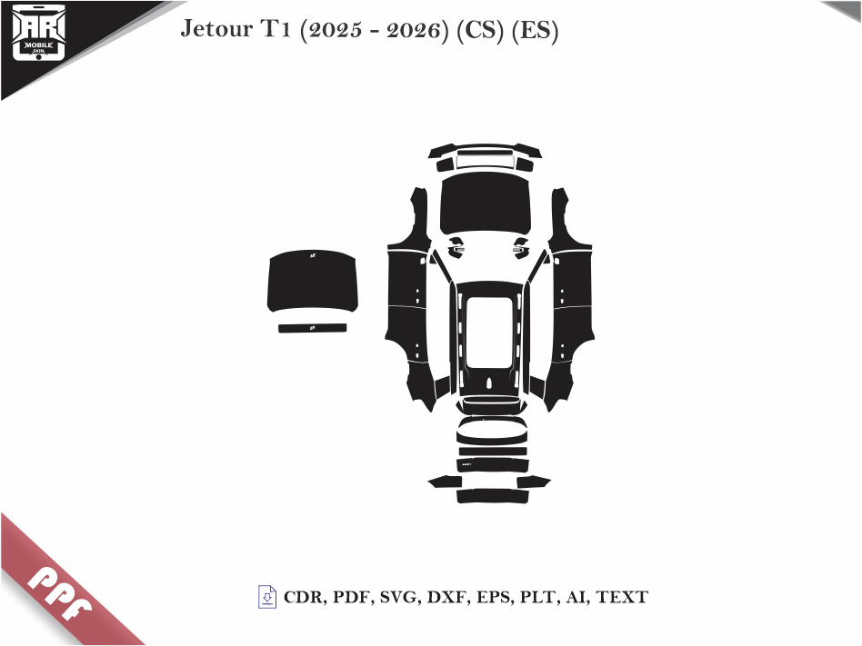 Jetour T1 (2025 - 2026) (CS) (ES) Car Body PPF Cutting Template