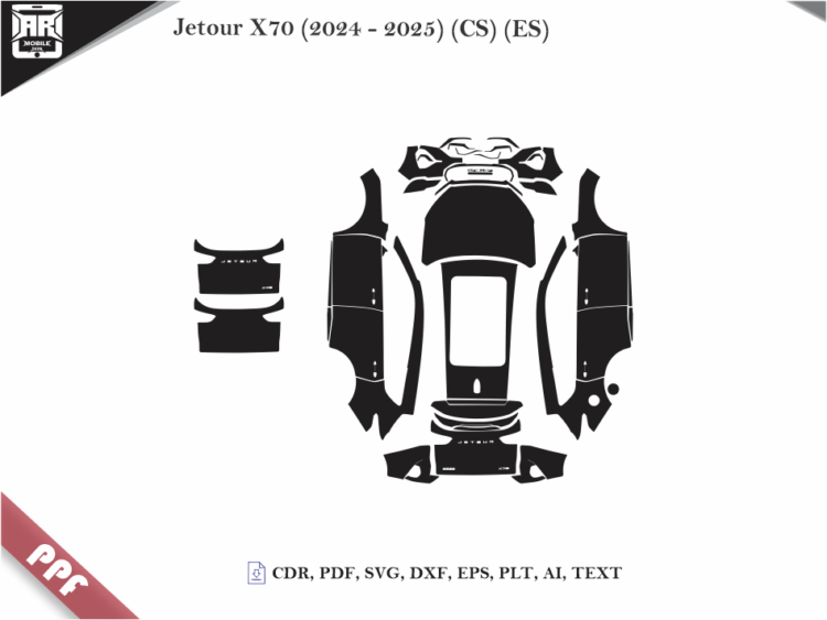 Jetour X70 (2024 – 2025) (CS) (ES) Full Car Body PPF Cutting Template
