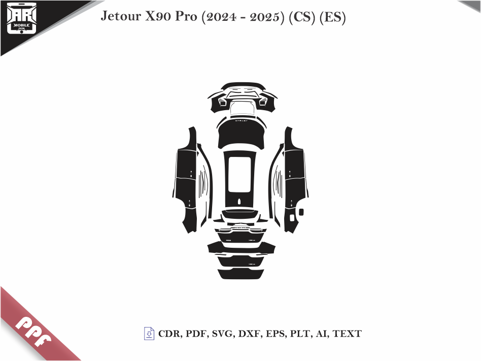 Jetour X90 Pro (2024 - 2025) (CS) (ES) Car Body PPF Cutting Template