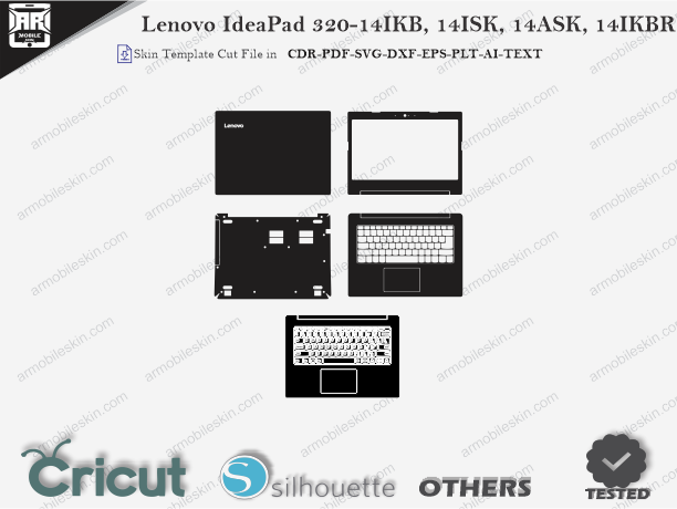 Lenovo IdeaPad 320-14IKB, 14ISK, 14ASK, 14IKBR Skin Template Vector Cut File