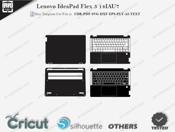 Lenovo IdeaPad Flex 5 14IAU7 Skin Template Vector Cut File