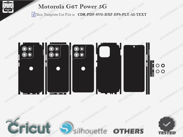 Motorola G67 Power 5G Skin Template Vector