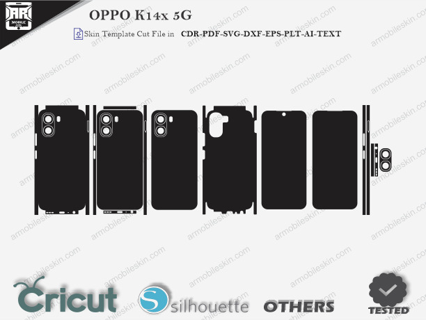 OPPO K14x 5G Skin Template Vector Cut File