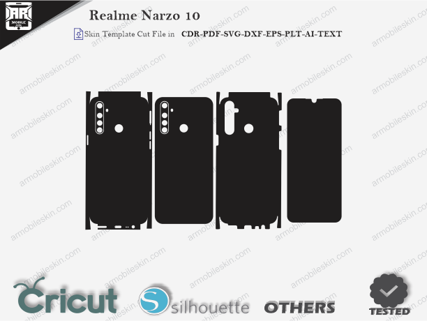 Realme Narzo 10 Skin Template Vector