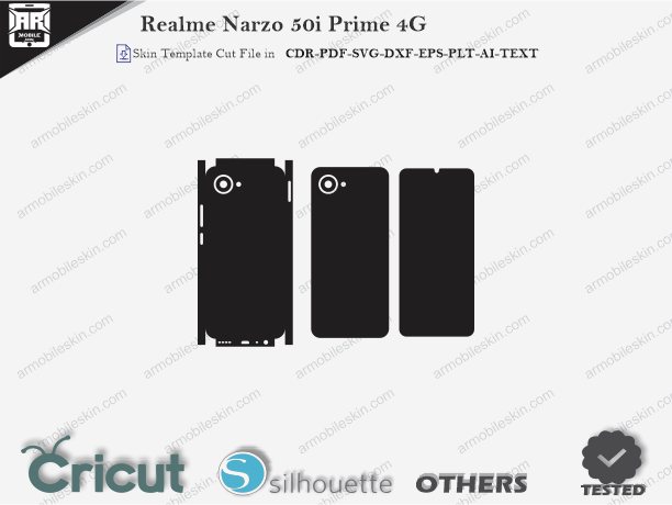 Realme Narzo 50i Prime 4G Skin Template Vector Cut File