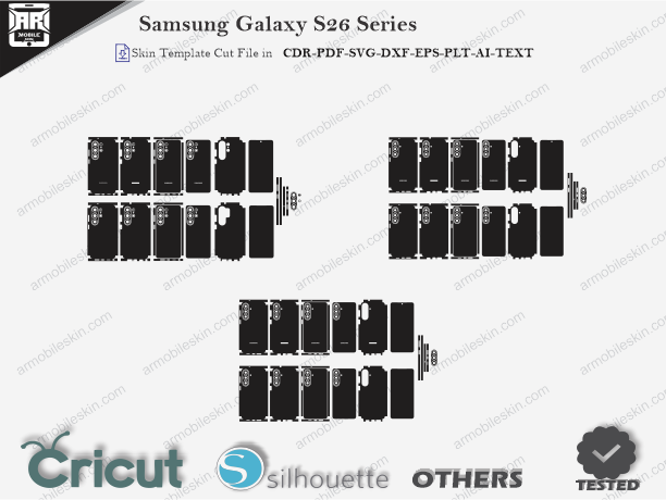 Samsung Galaxy S26 Series Skin Template Vector Cut File
