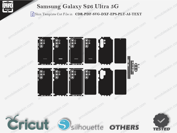 Samsung Galaxy S26 Ultra 5G Skin Template Vector Cut File