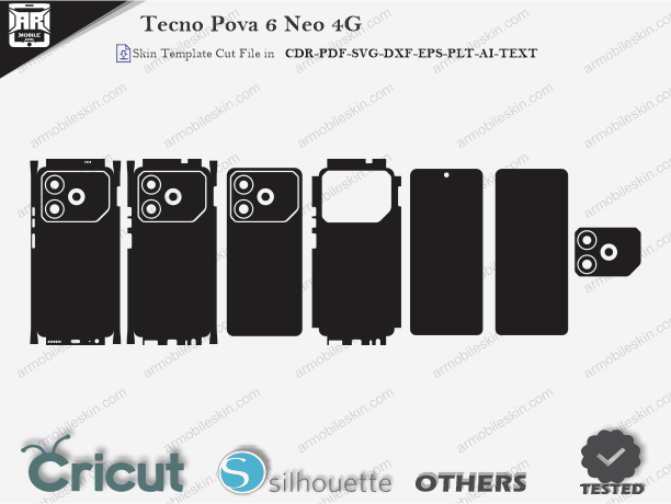 Tecno Pova 6 Neo 4G Skin Template Vector Cut File