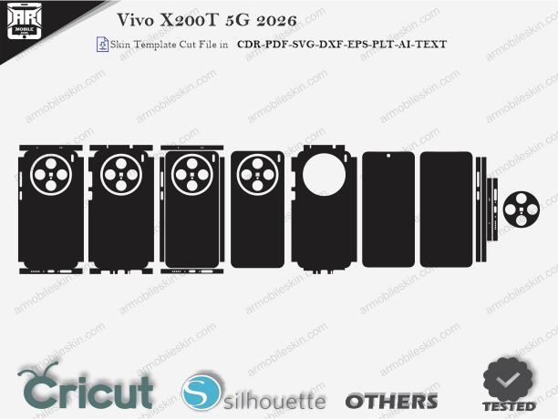 Vivo X200T 5G 2026 Skin Template Vector