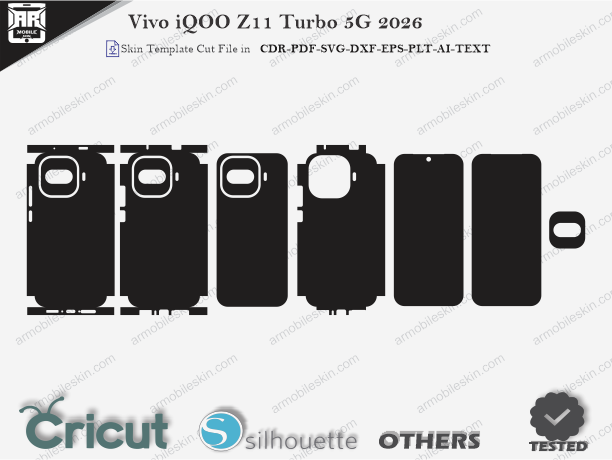 Vivo iQOO Z11 Turbo 5G 2026 Skin Template Vector
