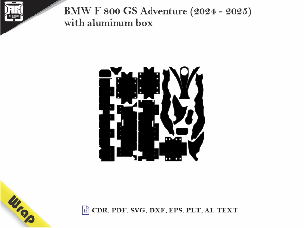 BMW F 800 GS Adventure (2024 – 2025) with aluminum box Vinyl Wrap Template