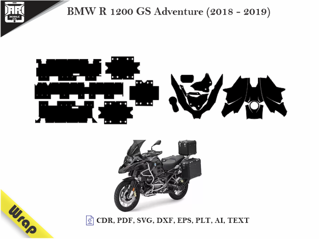 BMW R 1200 GS Adventure (2018 - 2019) VInyl Wrap Template
