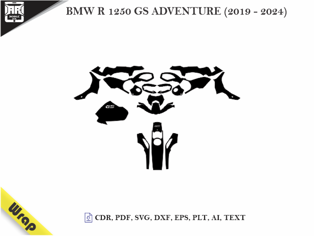 BMW R 1250 GS ADVENTURE (2019 – 2024) Vinyl Wrap Template