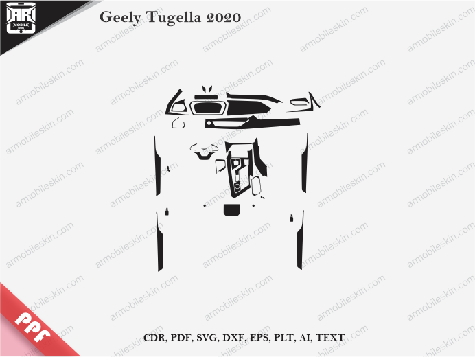 Geely Tugella 2020 Car Interior PPF or Wrap Template