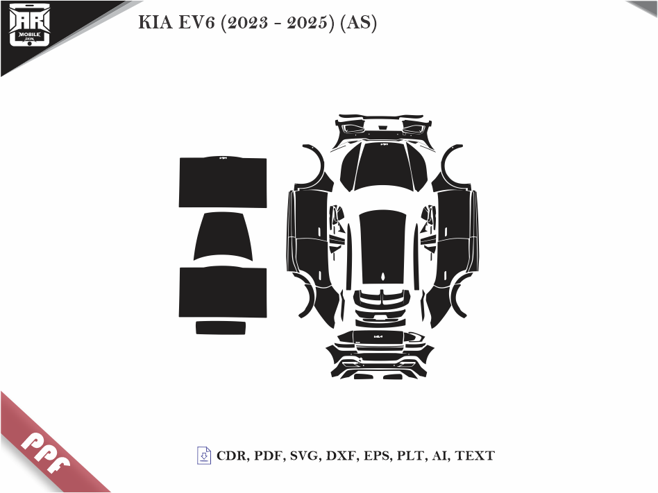 KIA EV6 (2023 - 2025) (AS) Car Body PPF Cutting Template