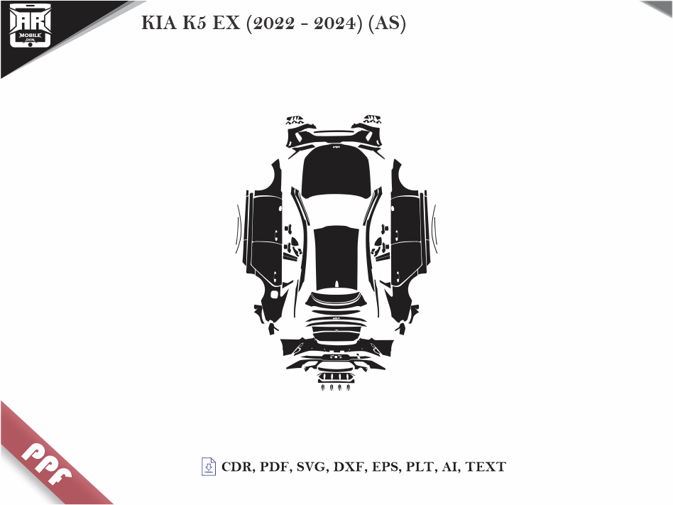 KIA K5 EX (2022 - 2024) (AS) Car Body PPF Cutting Template