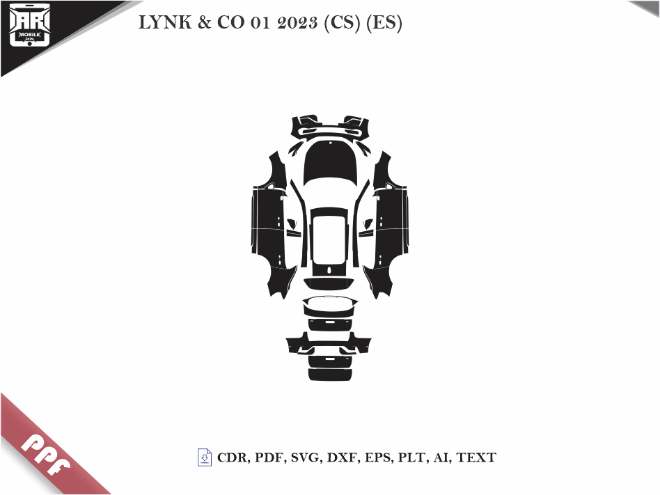 LYNK & CO 01 2023 (CS) (ES) Car Body PPF Cutting Template