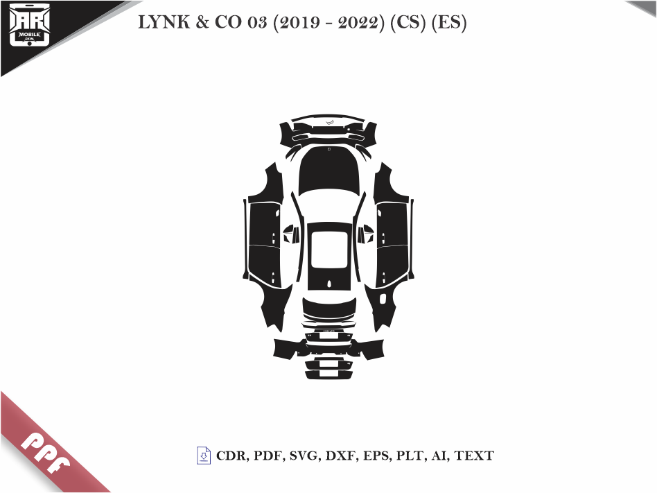 LYNK & CO 03 (2019 - 2022) (CS) (ES) Car Body PPF Cutting Template