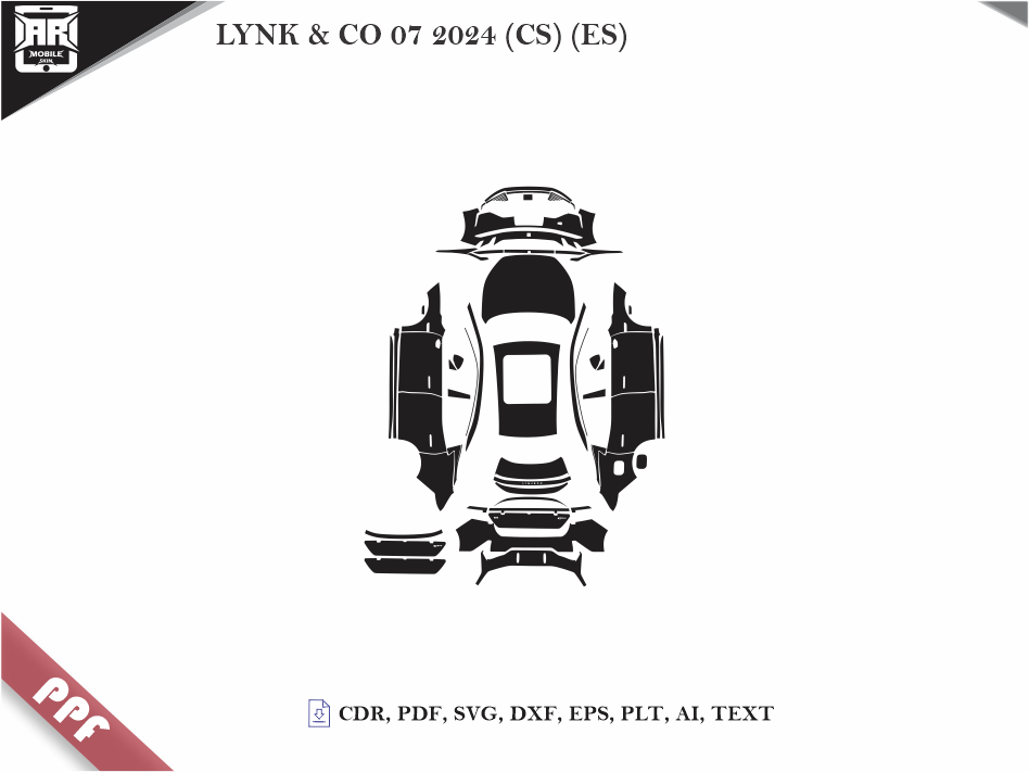 LYNK & CO 07 2024 (CS) (ES) Car Body PPF Cutting Template