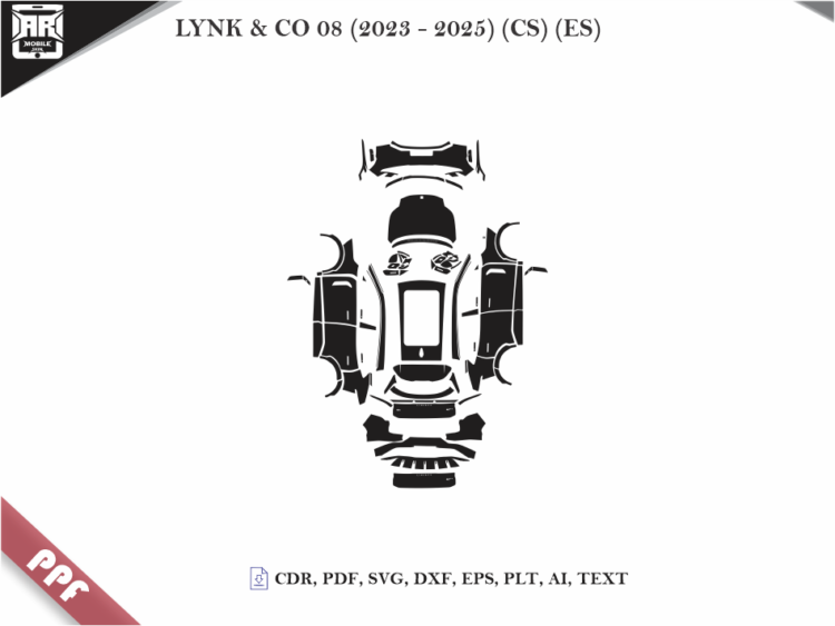 LYNK & CO 08 (2023 – 2025) (CS) (ES) Full Car Body PPF Cutting Template