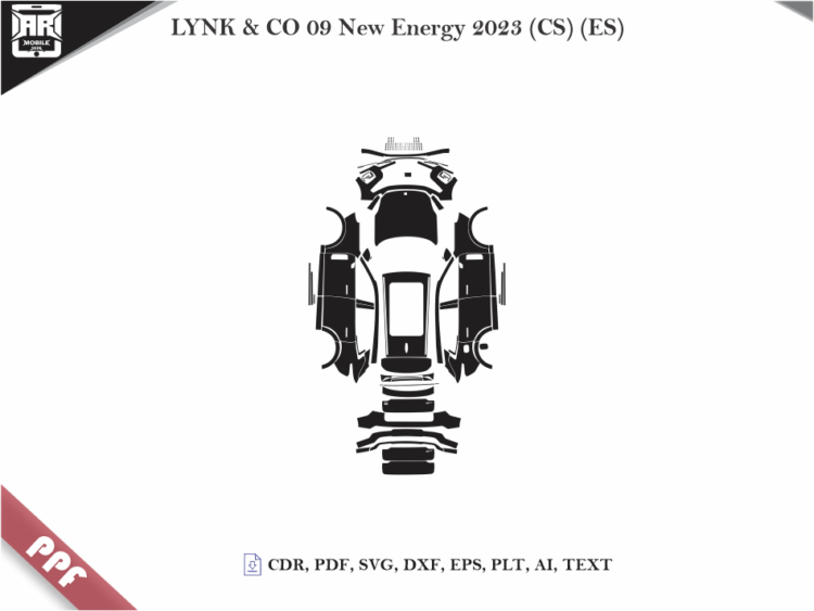 LYNK & CO 09 New Energy 2023 (CS) (ES) Full Car Body PPF Cutting Template