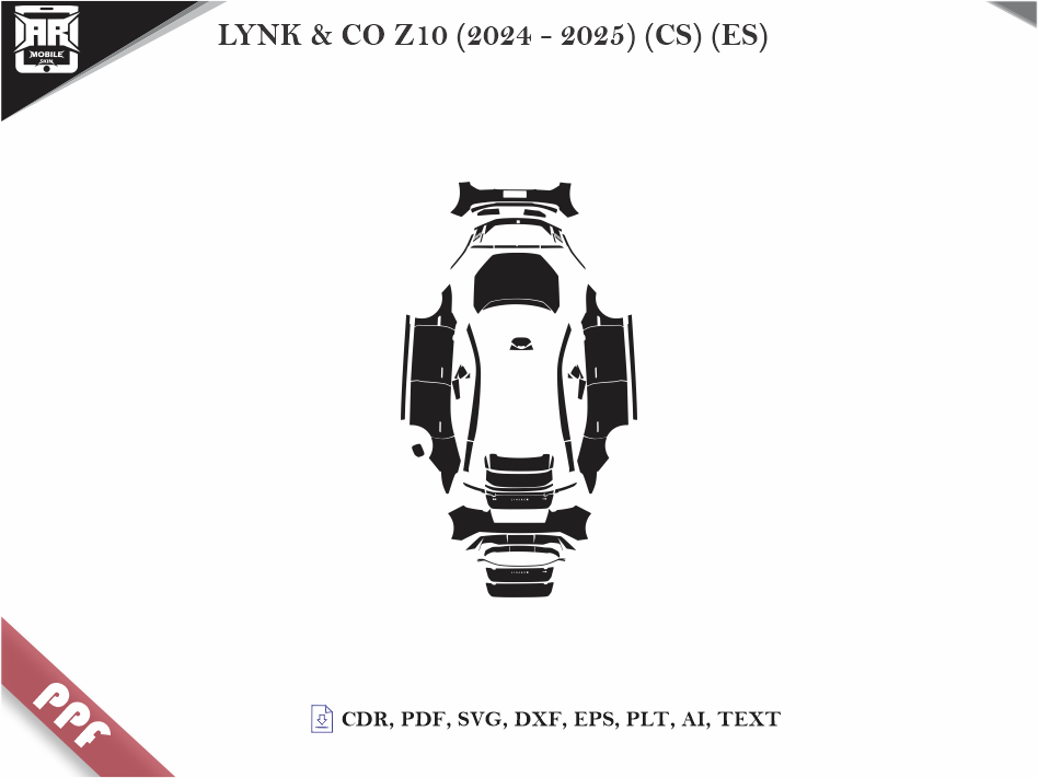 LYNK & CO Z10 (2024 - 2025) (CS) (ES) Car Body PPF Cutting Template