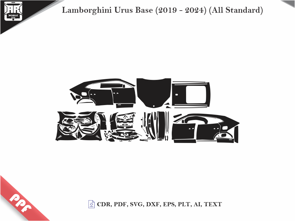 Lamborghini Urus Base (2019 - 2024) (All Standard) Car Body PPF Cutting Template