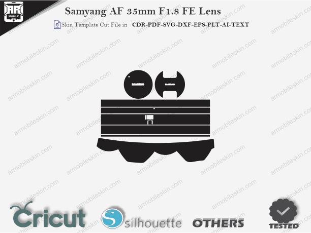 Samyang AF 35mm F1.8 FE Lens 5G Skin Template Vector Cut File