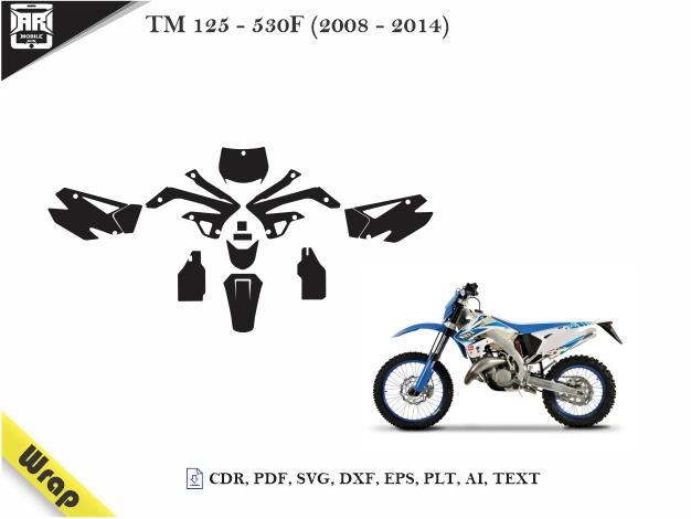 TM 125 – 530F (2008 – 2014) Vinyl Wrap Template