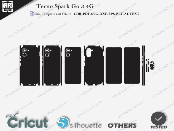 Tecno Spark Go 3 4G Skin Template Vector Cut File