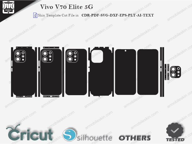 Vivo V70 Elite 5G Skin Template Vector Cut File