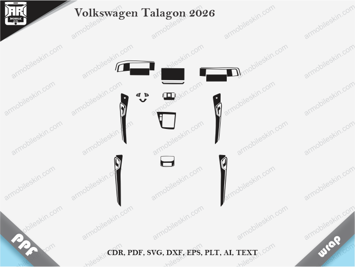 Volkswagen Talagon 2026 Car Interior PPF or Wrap Template