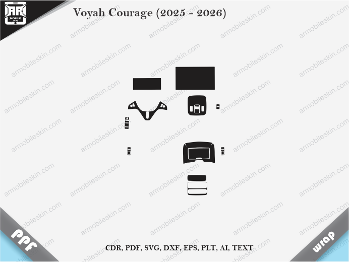 Voyah Courage (2025 - 2026) Car Interior PPF or Wrap Template
