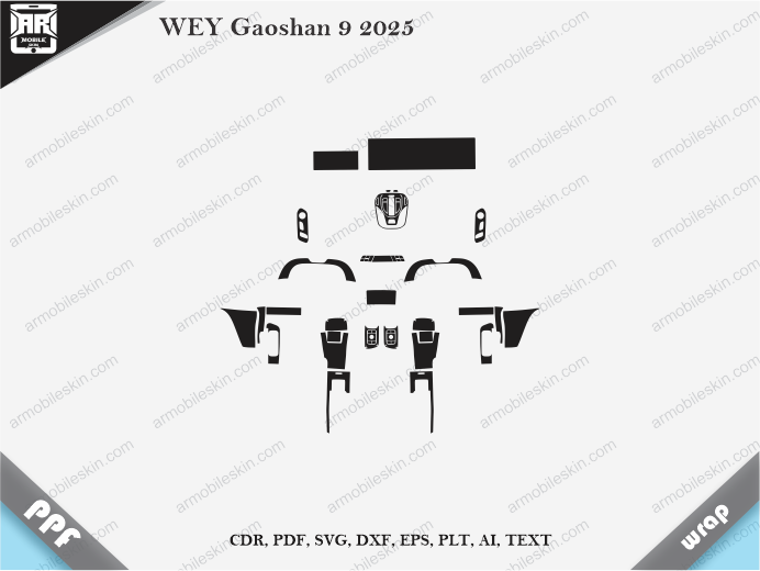 WEY Gaoshan 9 2025 Car Interior PPF or Wrap Template