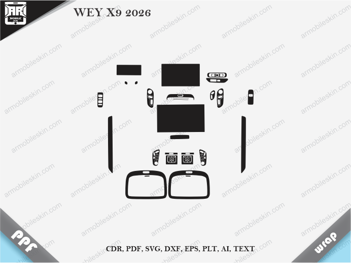 WEY X9 2026 Car Interior PPF or Wrap Template