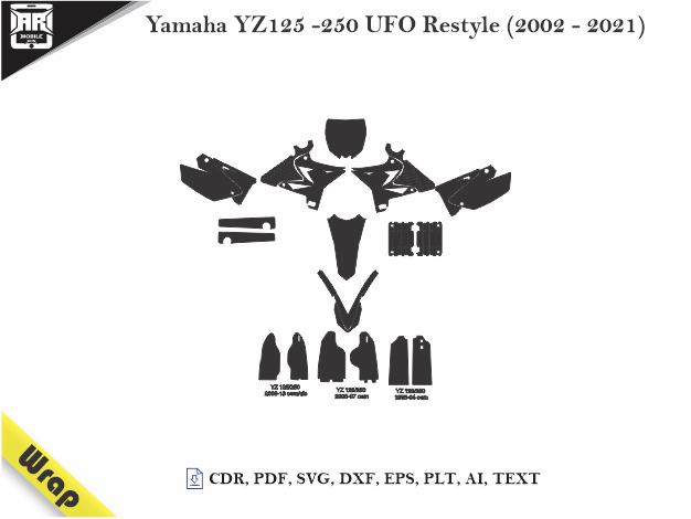 Yamaha YZ125 -250 UFO Restyle (2002 – 2021) Vinyl Wrap Template