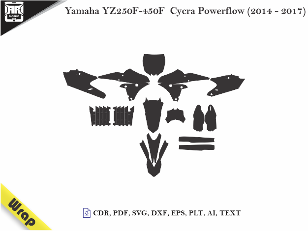 Yamaha YZ250F-450F Cycra Powerflow (2014 – 2017) Vinyl Wrap Template