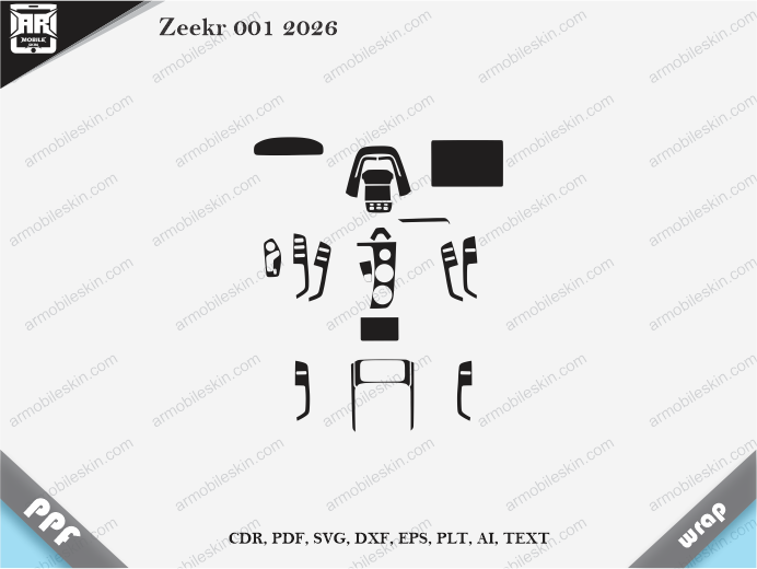 Zeekr 001 2026 Car Interior PPF or Wrap Template