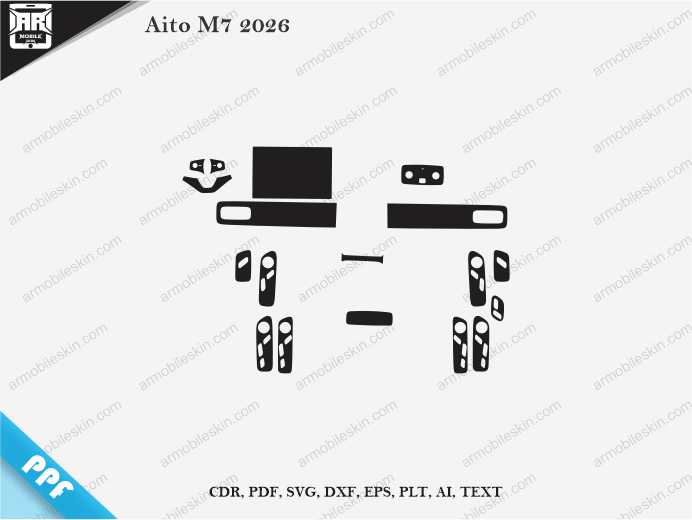 Aito M7 2026 Car Interior PPF or Wrap Template