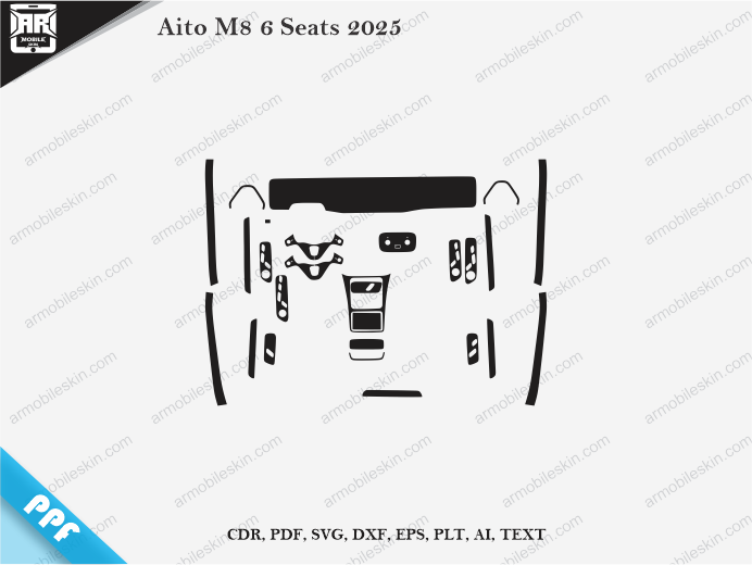Aito M8 6 Seats 2025 Car Interior PPF or Wrap Template