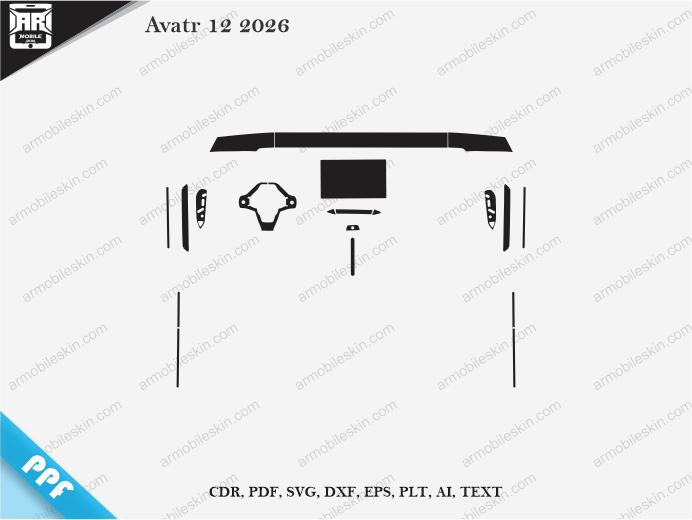 Avatr 12 2026 Car Interior PPF or Wrap Template