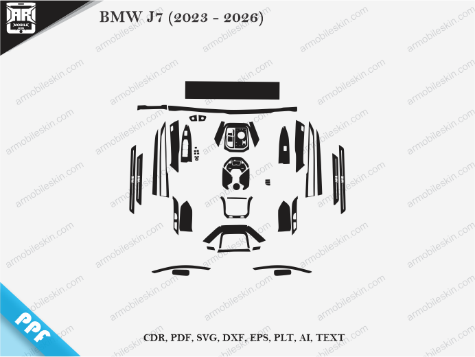 BMW J7 (2023 - 2026) Car Interior PPF or Wrap Template