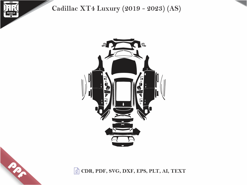 Cadillac XT4 Luxury (2019 - 2023) (AS) Car Body PPF Cutting Template