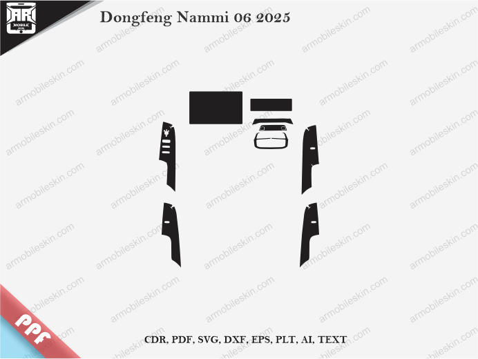 Dongfeng Nammi 06 2025 Car Interior PPF or Wrap Template