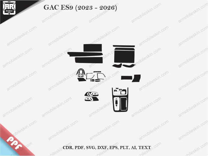 GAC ES9 (2023 – 2026) Car Interior PPF or Wrap Template