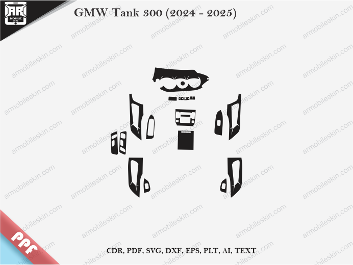 GMW Tank 300 (2024 – 2025) Car Interior PPF or Wrap Template